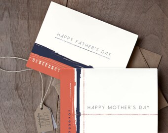 Tarjeta de feliz día de la madre tarjeta - roja pincelada abstracta tarjeta - Simple de la madre día