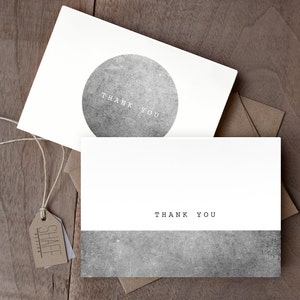 Set of 7 rustic geometric thank you cards - Black and white cards - minimal modern thank you cards