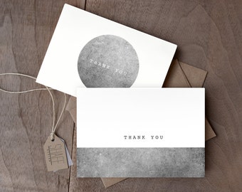 Conjunto de 7 rústico geométrico - blanco y negro tarjetas - minimal moderno gracias tarjetas de agradecimiento