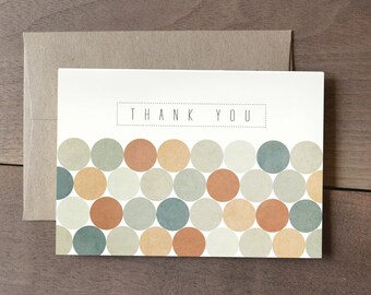 Conjunto de 5 tarjetas - multi color círculo - colorido moderno geométrico tarjetas de agradecimiento