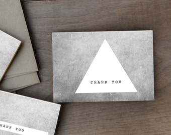 Conjunto de 6 rústico geométrico - blanco y negro tarjetas - minimal moderno gracias tarjetas de agradecimiento