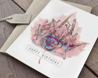 Tarjeta cumpleaños rústico - tarjeta de cumpleaños de la hoja de arce - cumpleaños otoño romántico