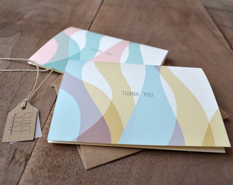 Moderna gracias tarjeta - Pastel gracias darle tarjetas - Resumen notas de agradecimiento - orgánicas forma tarjetas