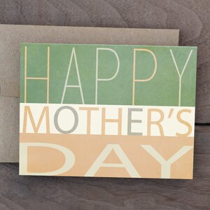 Feliz día de la madre tarjeta - rústico simple - moderna tarjeta de melocotón menta verde