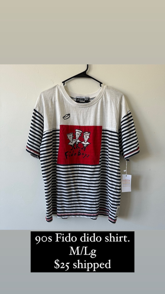 Vintage 90s Fido Dido Tee, Fido Boys T-Shirt, Stri