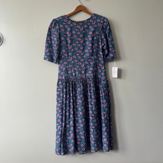 Vintage Floral Dress, 80s Flower Dress, Small Flo… - image 1