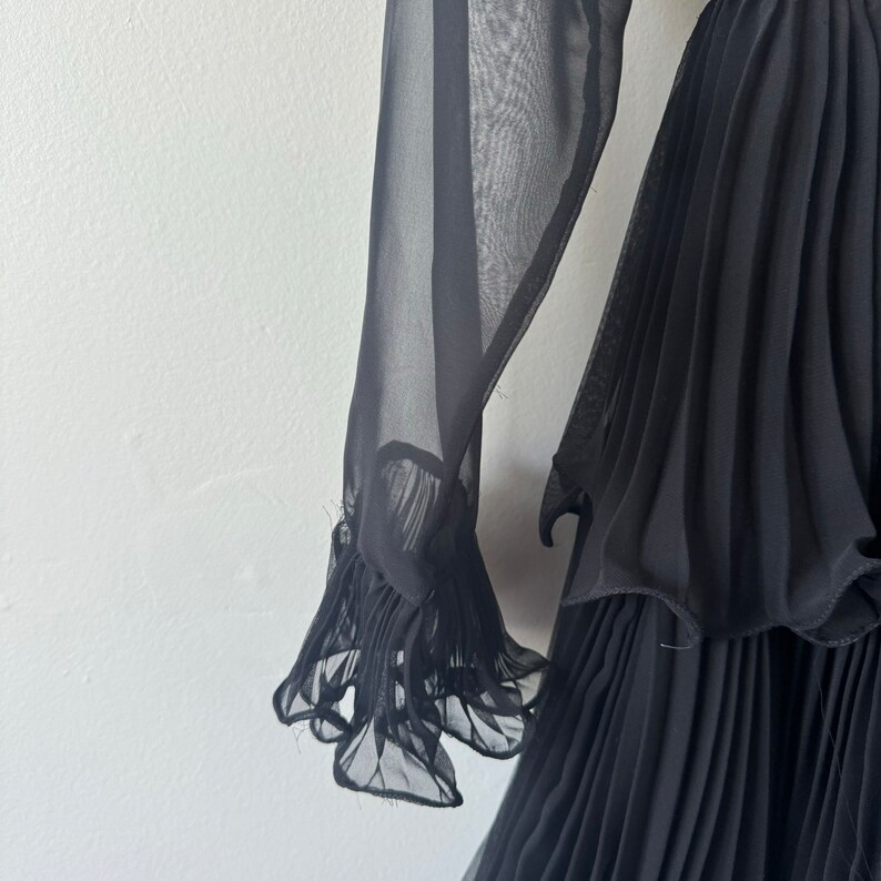 1980s Travilla Black Dress with Paisley Beaded Bodice