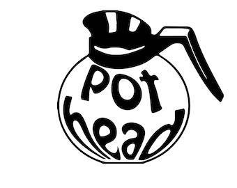 Pot head coffee sticker/decal
