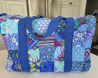 Kaffe Fassett Patchwork Duffel Bag – Handmade Jewel Tone Weekender Travel Bag
