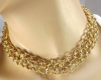 Triple chain necklace chunky jewelry chain jewelry gift for her summer jewelry for work