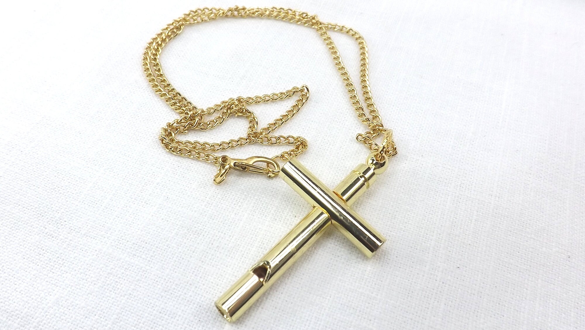 Cross whistle on chain Religioius pendant Whistle Cross Etsy