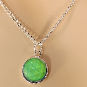 Faceted round mood necklace round mood ring pendant under 25