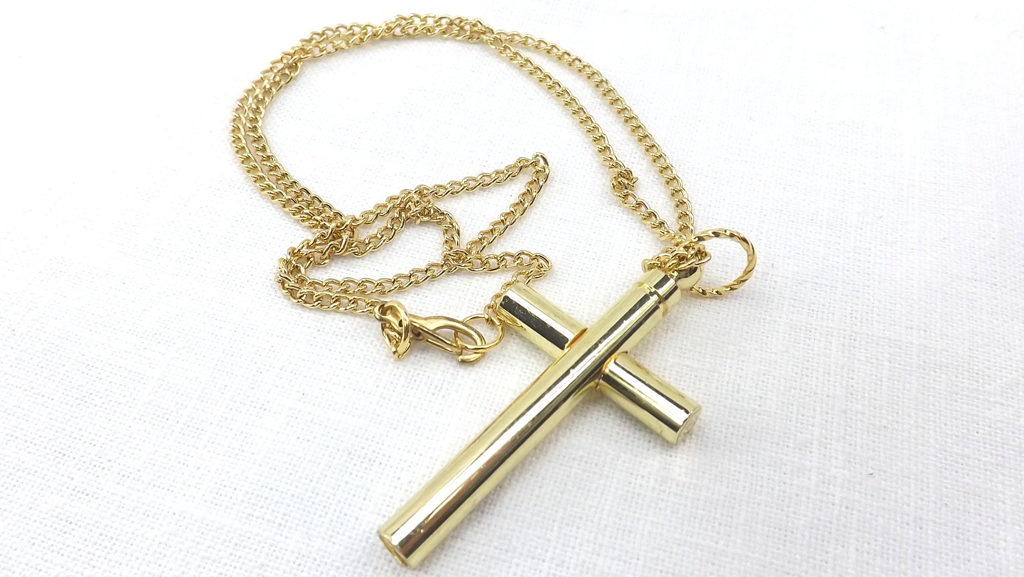 Cross whistle on chain Religioius pendant Whistle Cross Etsy