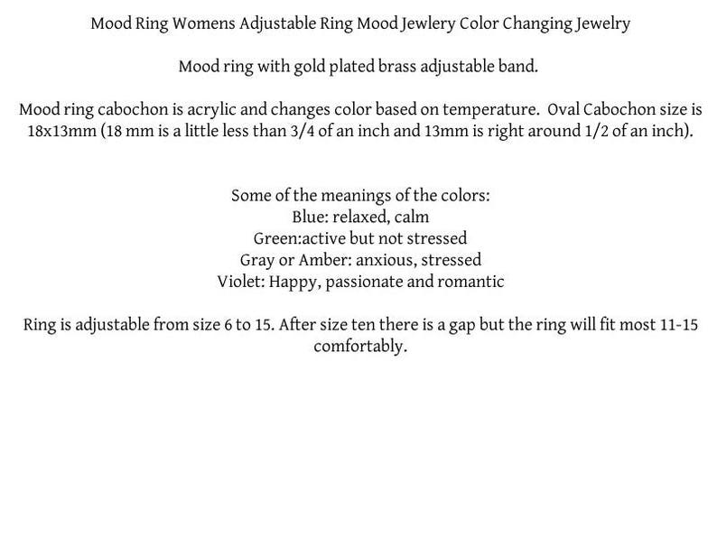 Mood Ring Gold Color Band gift for her image 6