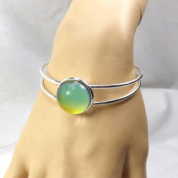 Mood ring bangle bracelet. Boho cuff. mood jewelry. gift under 25