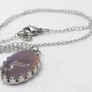 Mood stone necklace stainless steel necklace pendant stainless steel chain color change jewelry gift for her