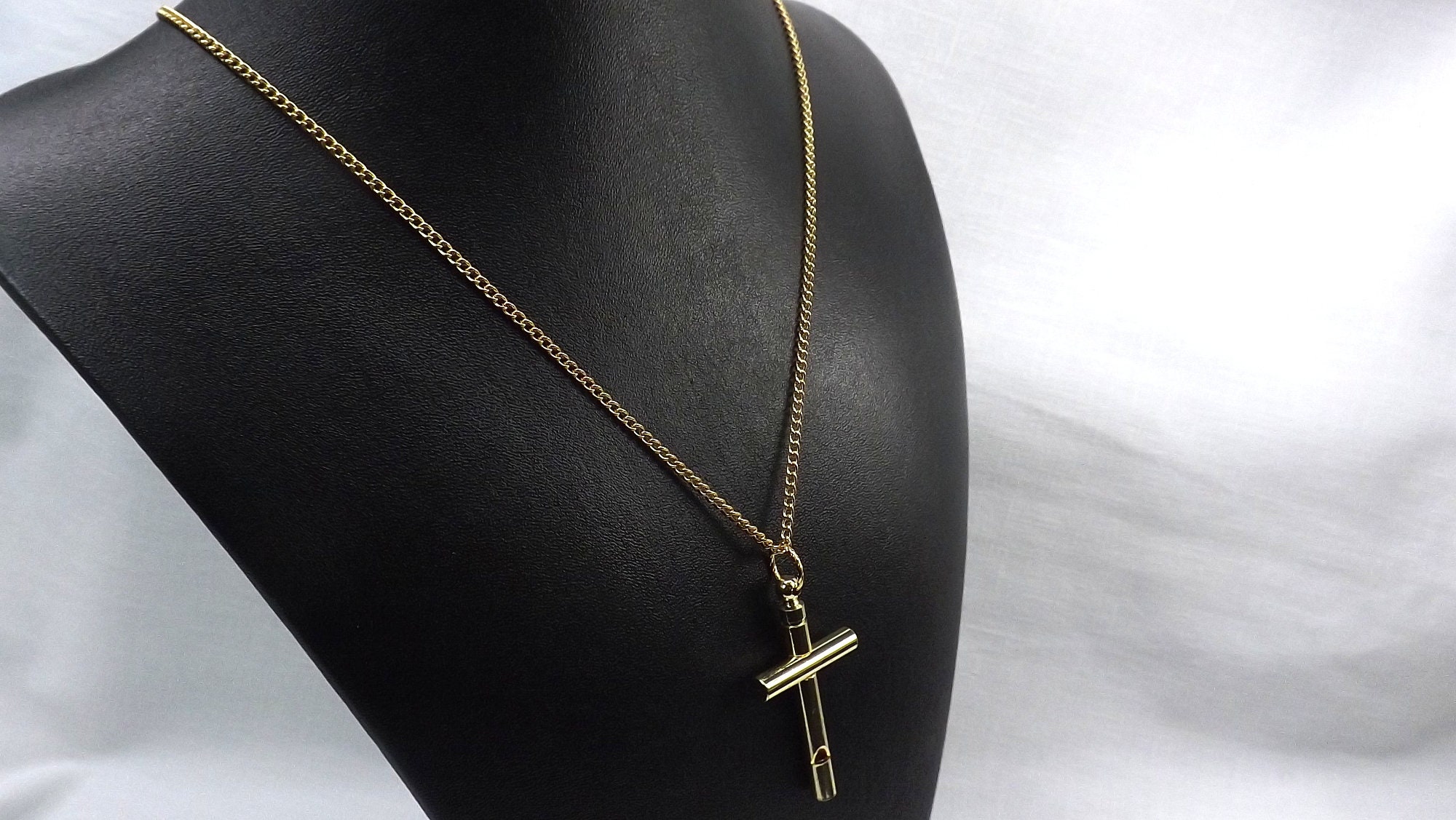 Cross whistle on chain Religioius pendant Whistle Cross Etsy