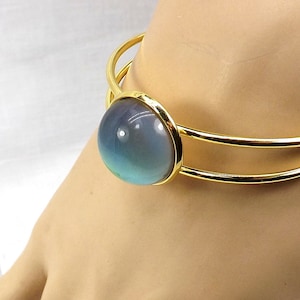 Mood ring bangle bracelet. Boho cuff. mood jewelry. gift under 25