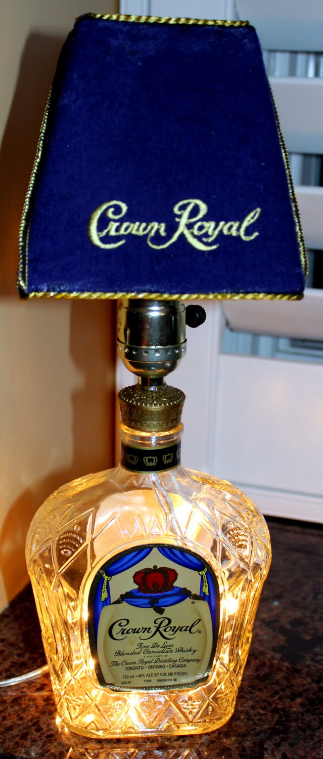 Crown Royal Glass Bottle Lamp Etsy