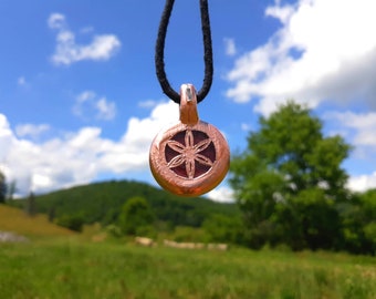 Blown glass electroformed pendant | Blown glass necklace | jewelry | copper | Boro Glass | mineral | sacred geometry