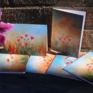 Pack of 6 poppy Greeting Cards