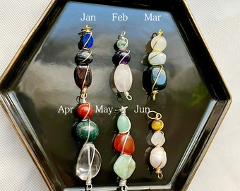 Birthstone Pendant | Stone | Healing Crystals | Wire Wrapped Pendants | Necklace