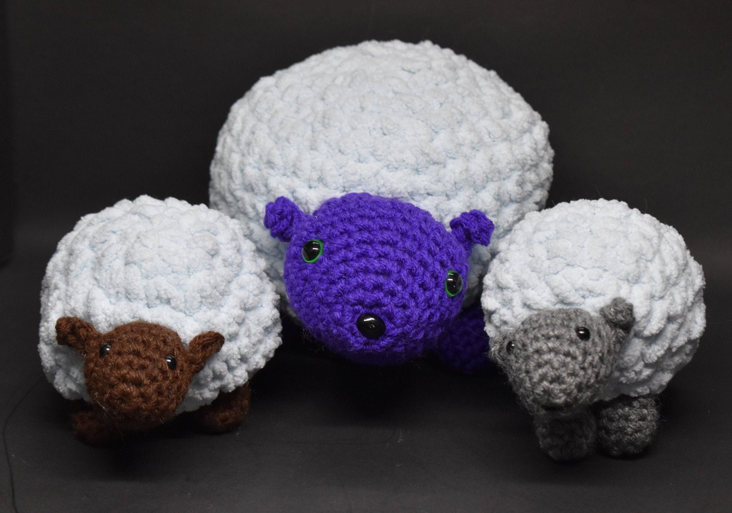 Amigurumi Crochet Sheep Lamb Soft Blanket Yarn Hand Made Stuffed Animal