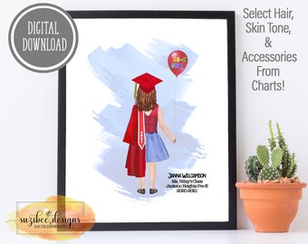 Pre-K, Kindergarten, Elementary Graduation Gift, Graduation Portrait, Class of 2025, Personalized Keepsake, Print at Home Gift