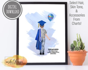 Personalized Graduation Portrait, Pre-K to Elementary Keepsake (Digital Download)