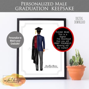 Graduation Portrait Print, Graduation Gift, Male Grad Gift, Guy ...