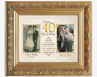 40th Anniversary Photo Gift, Personalized Keepsake (Digital File)