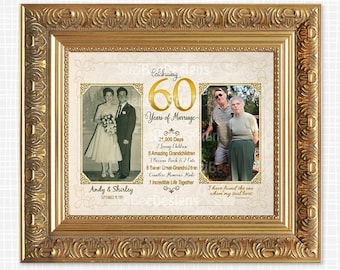 60th Anniversary Photo Keepsake, Personalized Gift (Digital File)