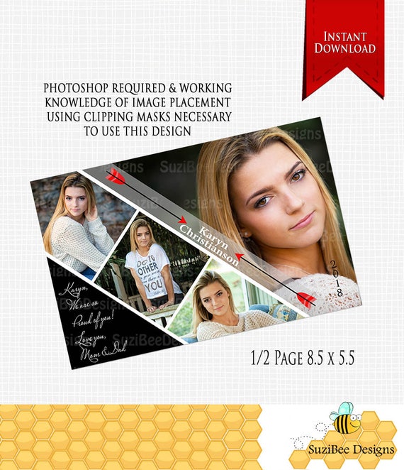 downloadable yearbook ad template half page photoshop 1 2 page ad template