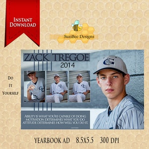 Herunterladbar, Yearbook Ad, Senior Yearbook Ad, Half Page Ad, Middle School Ad, Elementary Ad, Preschool Ad, Anzeigen