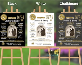 50th Anniversary Poster Golden Anniversary Gift Anniversary Party Keepsake Parent Gift