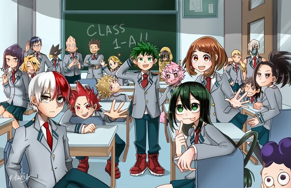 Mein Held Academia BNHA Klasse 1-A-Druck | Etsy