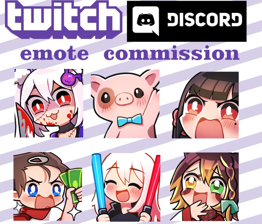 Emote Commission Twitch Discord Emoji Custom Cute Etsy