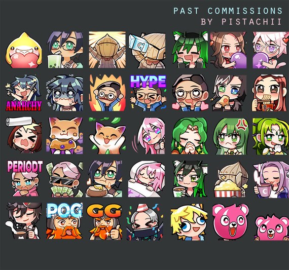 Emote Commission Twitch Discord Emoji Custom Cute Etsy
