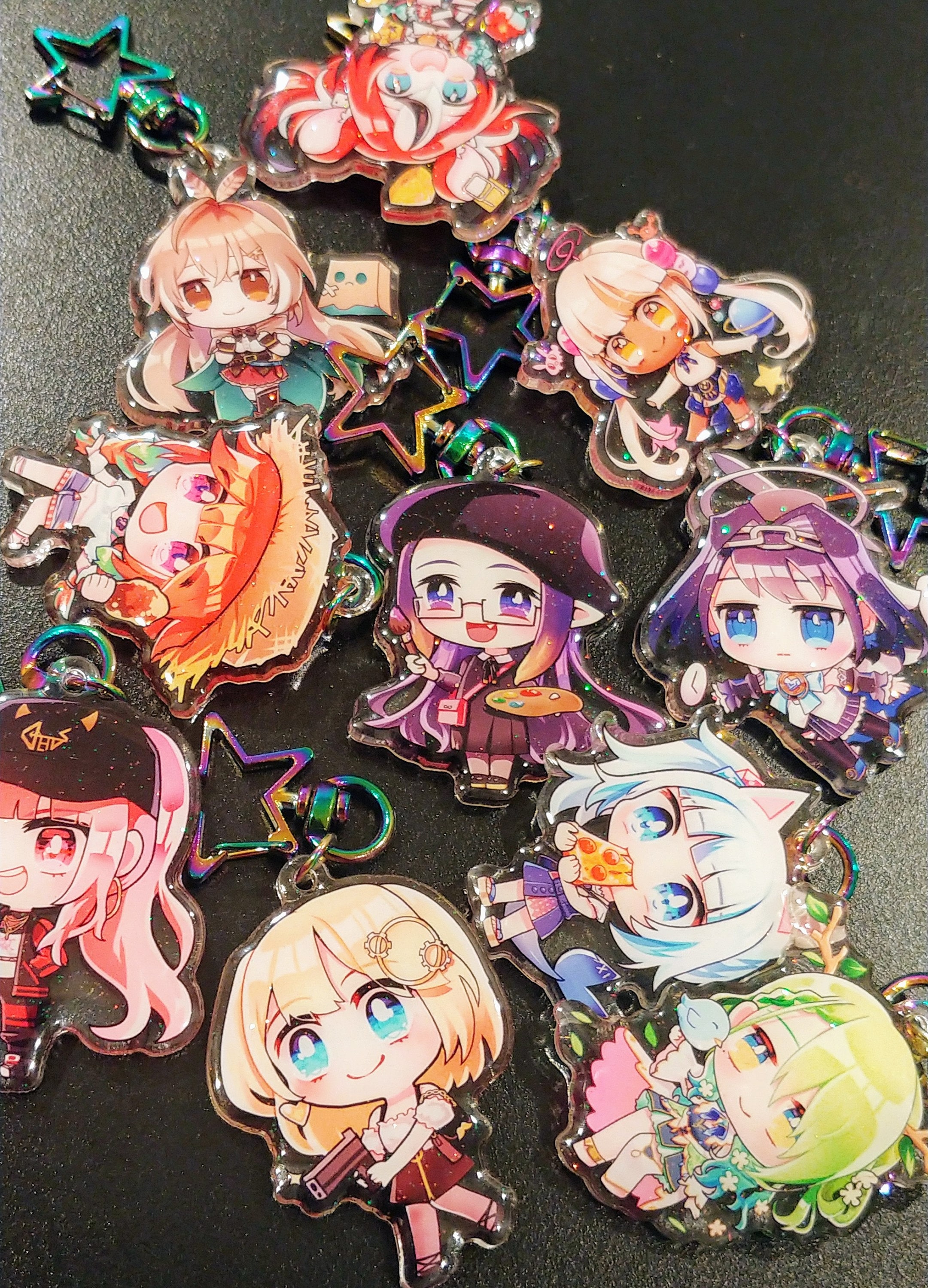 HoloEN Charms - HoloMyth HoloCouncil Gura Mori Ame Kiara Ina Kronii Mumei Fauna Balez Sana Vtuber