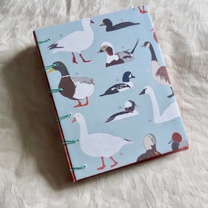 Address Book, Unlined, Belgium Stitch. Recycling old books or calendars. This one is called &quot;Webbed Feet&quot;