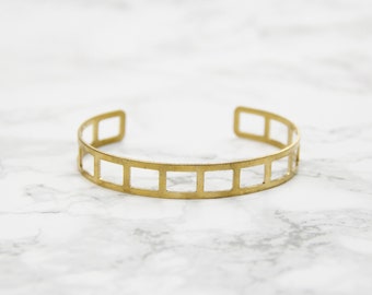 Minimaliste de laiton géométrique bracelet manchette