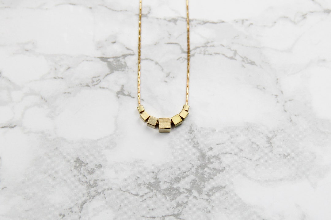 Geometric Chain Cubes Brass Cubes - Etsy