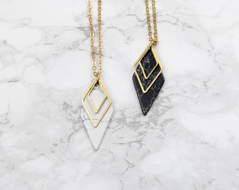 Geometric chain diamond marble Diamonds Brass