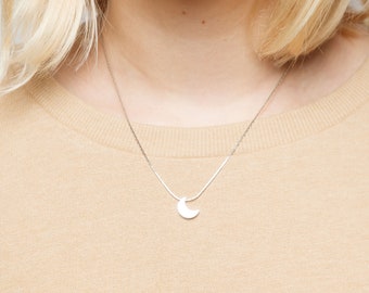 Geometrische Kette Mond silber