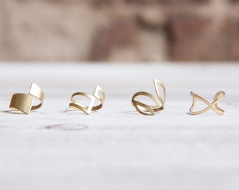 Ringe Messing geometrisch filigran