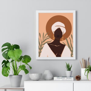 Black Girl Magic Art, Afro Boho Art, Afro Boho Decor, Afro Boho Print, Abstract Art, Terracotta Decor, Black Woman, Abstract Boho Art