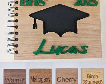 2026 Grad Party Guest Book, Class of 2026 Personalized Graduation Party Book, Custom Wood Graduation Advice Book for High School College