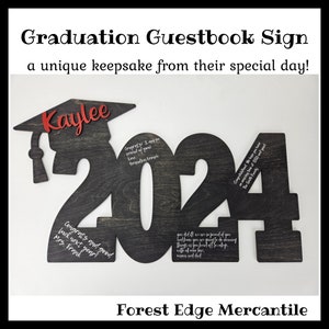 Wood graduation sign, graduation guestbook sign, grad party decor, senior photo prop, personalized graduation gift, guestbook alternative