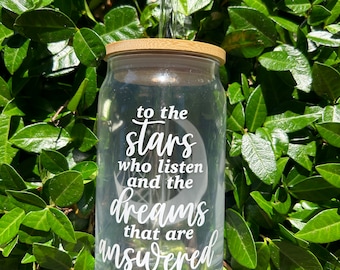 ACOTAR Themed Beer Glass Coffee Cup w/ Lid & Straw
