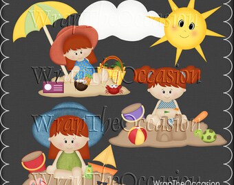 Summertime Redhead Fun Kids Set3 - CU Clipart